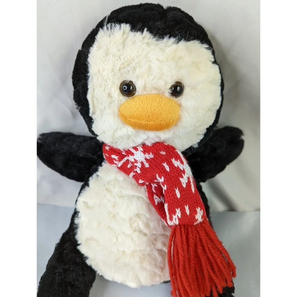 Animal Adventure‎ Penguin Plush 14 Inch 2017 Christmas Knit Scarf Stuffed Animal